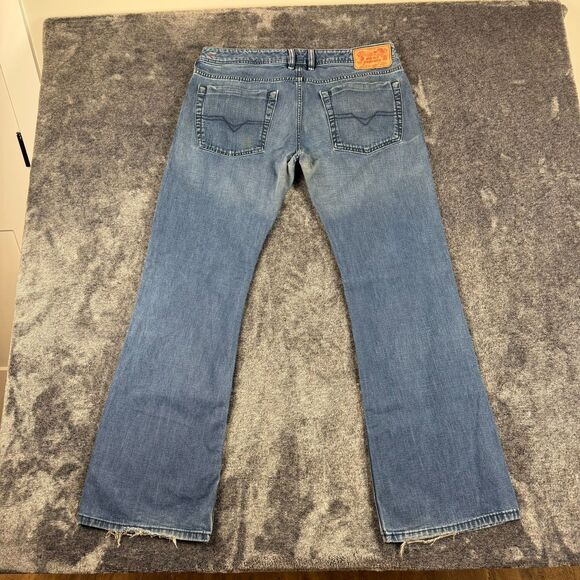 Diesel Zathan Bootcut Denim Button Fly Men's Jeans Distressed 33X32(34X31) 0R8XY - Picture 9 of 16